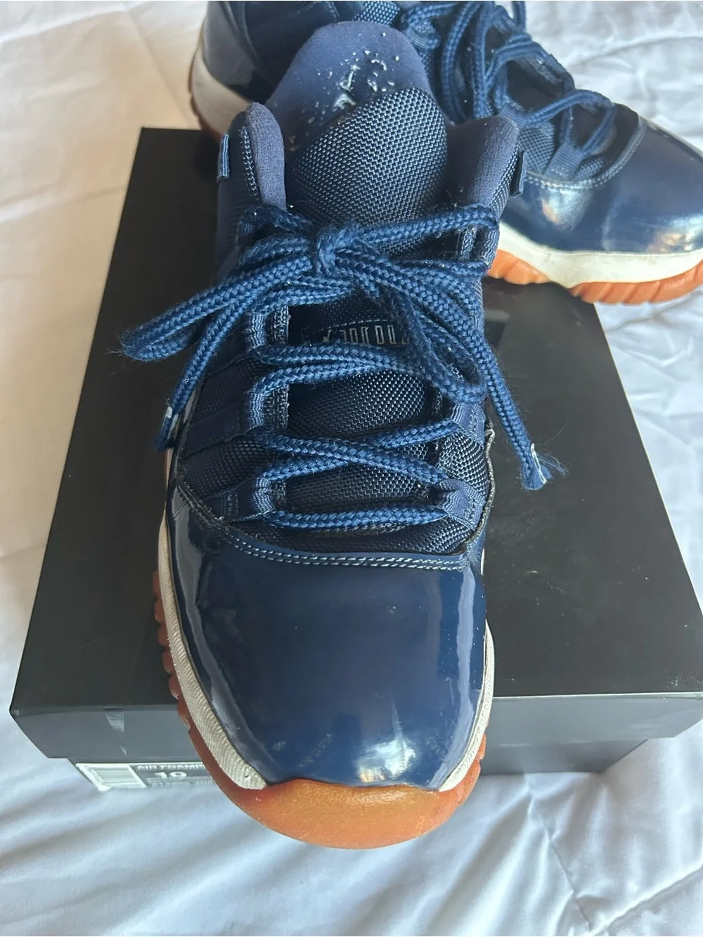 Jordan Navy Blue and Gum-Soled Low-Top Sneakers